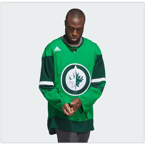NWT Adidas NHL WINNIPEG JETS St Patricks Day Green Authentic Jersey 54, XL - Picture 4 of 7